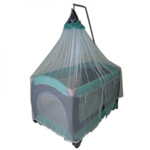 photo of portable cot with mosquito net